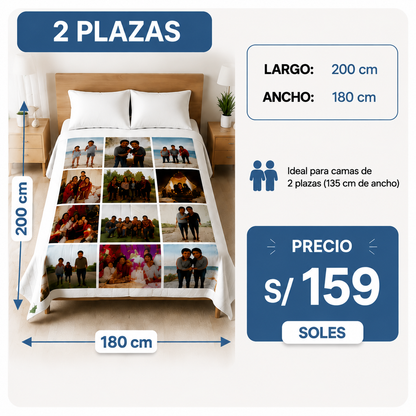 Colcha personalizada con collage de fotos familiares