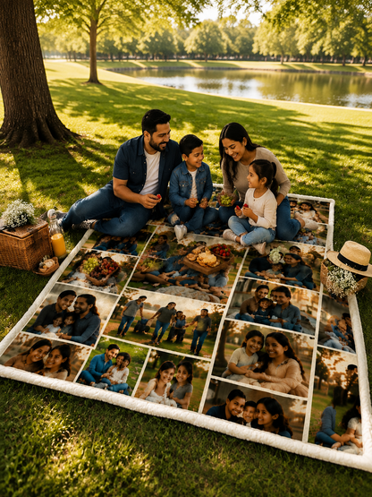 Colcha personalizada con collage de fotos familiares